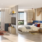 1-2 bedroom condos near Boat Avenue in Cherng Talay, Phuket bedroom beside living room PSC-CHE1561