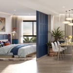 1-2 bedroom condos near Boat Avenue in Cherng Talay, Phuket bedroom beside dining room PSC-CHE1561