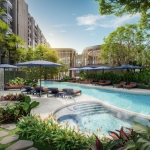 1-2 bedroom condos near Boat Avenue in Cherng Talay, Phuket garden with shared pool and sun loungers PSC-CHE1561