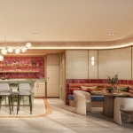 1-2 bedroom condos near Boat Avenue in Cherng Talay, Phuket bar with tables and chairs PSC-CHE1561