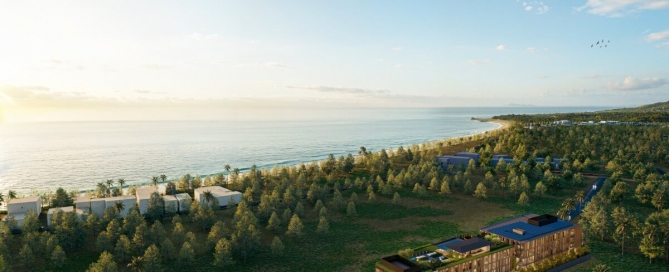 1-2 bedroom condos for sale walk to Nai Yang Beach, Phuket aerial view PSC-NAY-1562fo the development