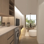 1-2 bedroom condos for sale walk to Nai Yang Beach, Phuket kitchen and condo entrance PSC-NAY-1562