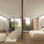 1-2 bedroom condos for sale walk to Nai Yang Beach, Phuket bedroom next to living room PSC-NAY-1562