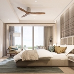 1-3 bedroom condos for sale in Laguna, Phuket bedroom with blue rug and balcony access PSC-LAG-1568