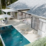 2-4 bedroom pool villas near Friendship Beach Resort in Rawai, Phuket aerial view of villa with pool PSV-RAW-1552