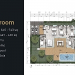 2-4 bedroom pool villas near Friendship Beach Resort in Rawai, Phuket 4-bedroom floorplan PSV-RAW-1552