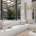 2-4 bedroom pool villas near Friendship Beach Resort in Rawai, Phuket lounge with floor to ceiling glass walls and doors PSV-RAW-1552