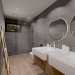 2-4 bedroom pool villas near Friendship Beach Resort in Rawai, Phuket toilet and bath with double sink PSV-RAW-1552