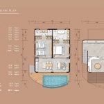 2-3 bedroom pool villas 500m walk to Kalim Beach in Patong, Phuket 2-bedroom floorplan and layout PSV-PAT-1574