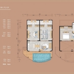 2-3 bedroom pool villas 500m walk to Kalim Beach in Patong, Phuket 3-bedroom floorplan and layout PSV-PAT-1574