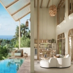 2-3 bedroom pool villas 500m walk to Kalim Beach in Patong, Phuket undercover pool deck with double height ceilings PSV-PAT-1574