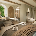 2-3 bedroom pool villas 500m walk to Kalim Beach in Patong, Phuket bedroom with lounge area PSV-PAT-1574