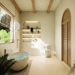 2-3 bedroom pool villas 500m walk to Kalim Beach in Patong, Phuket bathroom with bathtub PSV-PAT-1574