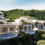 2-3 bedroom pool villas 500m walk to Kalim Beach in Patong, Phuket exterior view of villas surrounded by greenery PSV-PAT-1574