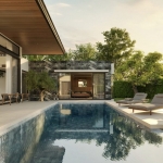 3-4 bedroom pool villas near Pa Lai Beach in Chalong, Phuket pool deck and bedroom with pool access PSV-CHA-1570