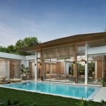 3-4 bedroom pool villas near Thanyapura and UWC in Thalang, Phuket exterior view of pool deck and garden PSV-THA-1554
