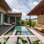 3-4 bedroom pool villas in Soi Naya near Nai Harn Beach, Phuket pool deck, sala and pool access bedroom PSV-NAH-1569
