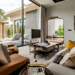 3-4 bedroom pool villas in Soi Naya near Nai Harn Beach, Phuket open plan living with view towards garden and pool PSV-NAH-1569