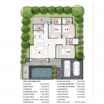 3-bedroom pool villas near the luxury resorts coastline in Mai Khao, Phuket square-shaped floorplan or layout PSV-MAI-1576