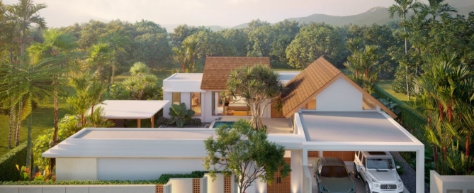3-bedroom pool villas near Blue Tree in Cherng Talay, Phuket street view of villa PSV-CHE-1563