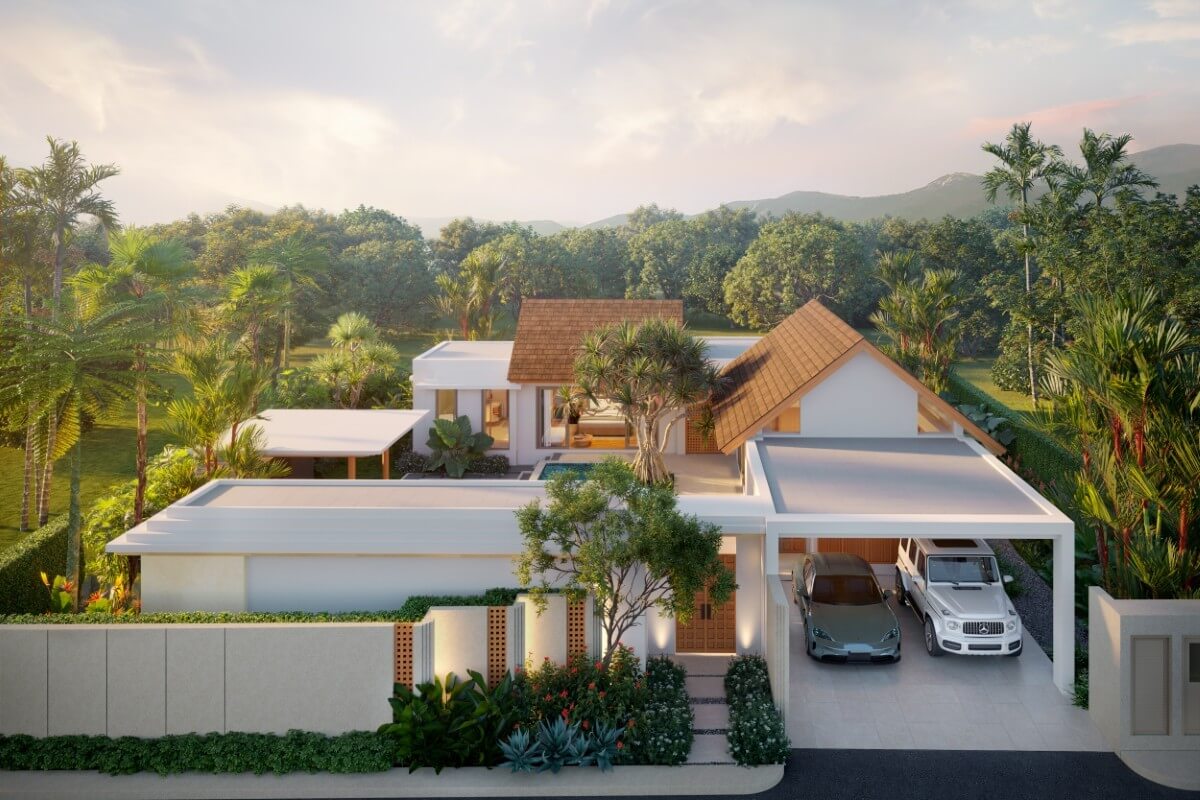 3-bedroom pool villas near Blue Tree in Cherng Talay, Phuket street view of villa PSV-CHE-1563