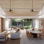 3-bedroom pool villas near Blue Tree in Cherng Talay, Phuket living and dining area with pool access PSV-CHE-1563