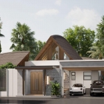 3-4 bedroom villas in Pru Jampa, Phuket street view of villa showing 2 covered parking spaces PSV-PRJ-1572
