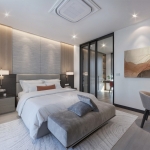 5-8 bedroom pool villa in Pasak, Cherng Talay, Phuket bedroom with gray bench bed PSV-CHE-1556