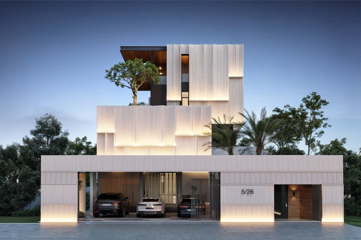 5-8 bedroom pool villa in Pasak, Cherng Talay, Phuket front view of villa PSV-CHE-1556