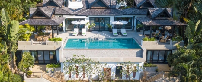 5-bedroom sea view pool villa near Surin Beach, Phuket aerial view of the villa PSV-SUR-1557