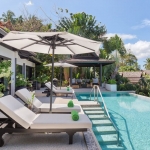 5-bedroom sea view pool villa near Surin Beach, Phuket pool deck with loungers PSV-SUR-1557