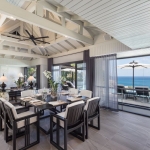 5-bedroom sea view pool villa near Surin Beach, Phuket dining area with 6 seater table, sea view and pool access PSV-SUR-1557