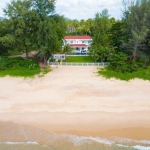 6-bedroom beachfront pool villa on Natai Beach, aerial view of estate showing beachfront position PSV-PHA-1565