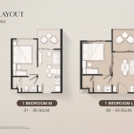 1-2 bedroom condos a 250-metre walk to Surin Beach, Phuket 1-bedroom layout and floorplan PSC-SUR-1581