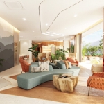 1-2 bedroom & plus condos adjacent to HomePro in Cherng Talay, Phuket poolside lounge view PSC-CHE-1599