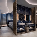 1-bedroom condos near Kamala Beach, Phuket male sauna with blue color scheme PSC-KAM-1592