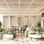 2-3 bedroom plus condos & penthouses a 250-metre walk to Surin Beach, Phuket lounge with green sofa PSC-SUR-1581