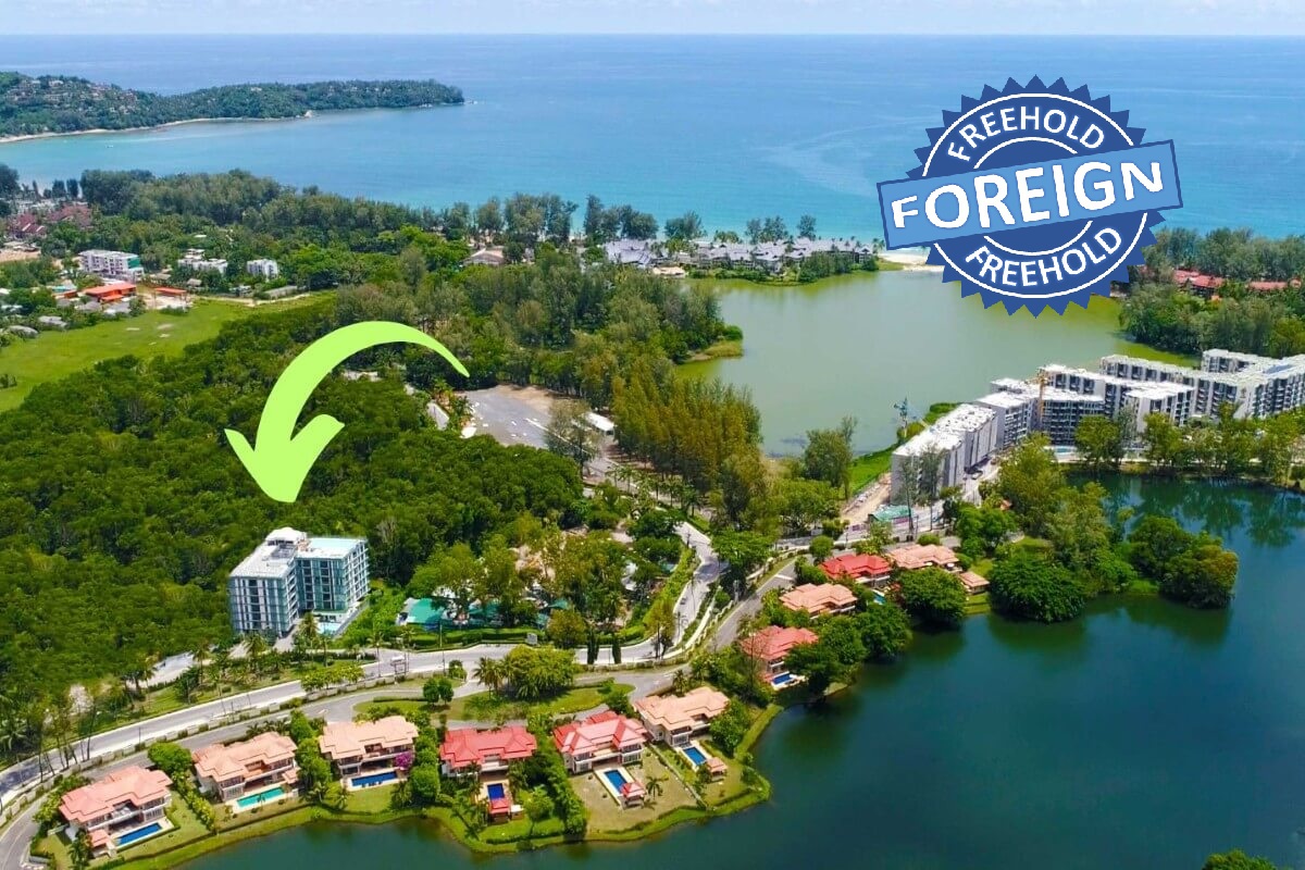 2-bedroom condo near Laguna Beach in Bang Tao, Phuket aerial photo of the building PSC-BAN-1595