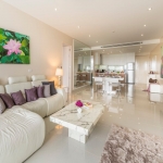 2-bedroom condo near Surin and Bang Tao Beach open plan living, dining and kitchen area PSC-SUR-1606