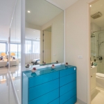 2-bedroom condo near Surin and Bang Tao Beach bathroom with turquoise blue drawer cabinet PSC-SUR-1606