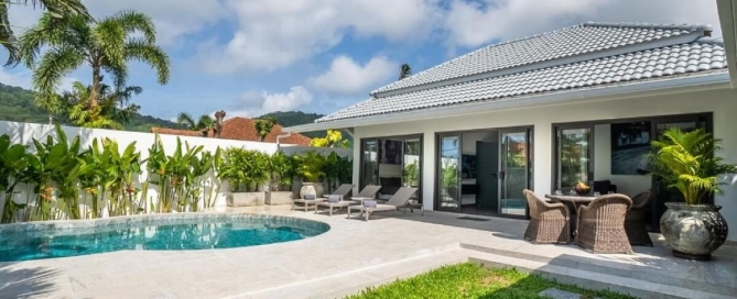 2-bedroom pool villa in Soi Naya, 5 minutes to Nai Harn Beach, Phuket daytime exterior view PSV-NAH-1607