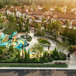 3-4 bedroom pool villas for sale 750-metre walk to BISP in Koh Kaew, Phuket aerial view of playground PSV-KOH-1600