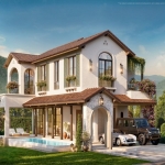 3-4 bedroom pool villas for sale 750-metre walk to BISP in Koh Kaew, Phuket exterior view including 2 car covered parking PSV-KOH-1600