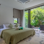 3-bedroom pool villa near Blue Tree in Cherng Talay, Phuket bedroom with sliding glass doors to terrace PSV-CHE-1589