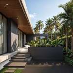 3-bedroom pool villas & townhomes near Laguna in Cherng Talay, Phuket steps to main entrance and pool area PSV-CHE-1608