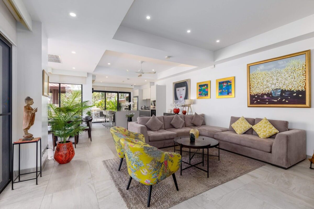 3-bedroom pool villa in Laguna, open plan living, dining and kitchen area PSV-LAG-1579