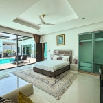 4-bedroom pool villa near Friendship Beach in Rawai, Phuket bedroom with beige color scheme and pool access PSV-RAW-1590