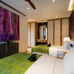 4-bedroom pool villas in Bang Jo, Cherng Talay, Phuket bedroom with twin beds with green cover PSV-CHE-1586