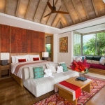 4-bedroom pool villas in Bang Jo, Cherng Talay, Phuket oriental style bedroom with vaulted ceiling PSV-CHE-1586