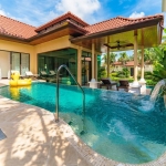 4-bedroom pool villa near Bang Tao Beach, Phuket pool with water feature PSV-BAN-1585